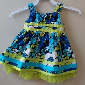 Floral Blue Green Dress